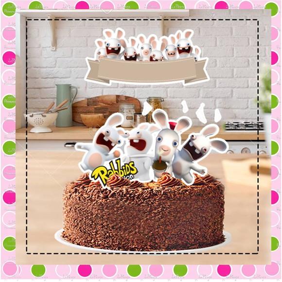 Topo de Bolo Raving Rabbids