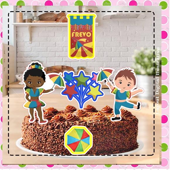 Topo de Bolo Carnaval Frevo