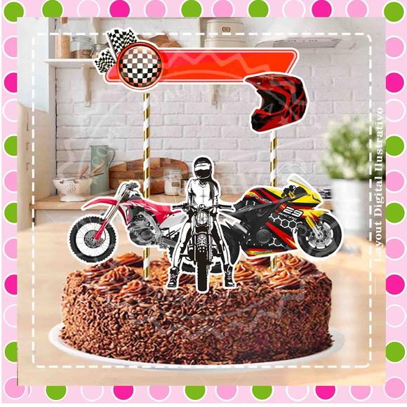 Topo de Bolo Motocross