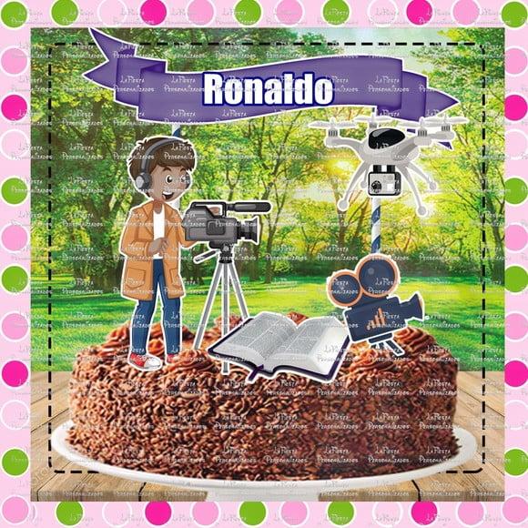 Topo de Bolo Camera Men