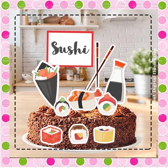 Topo de Bolo Sushi