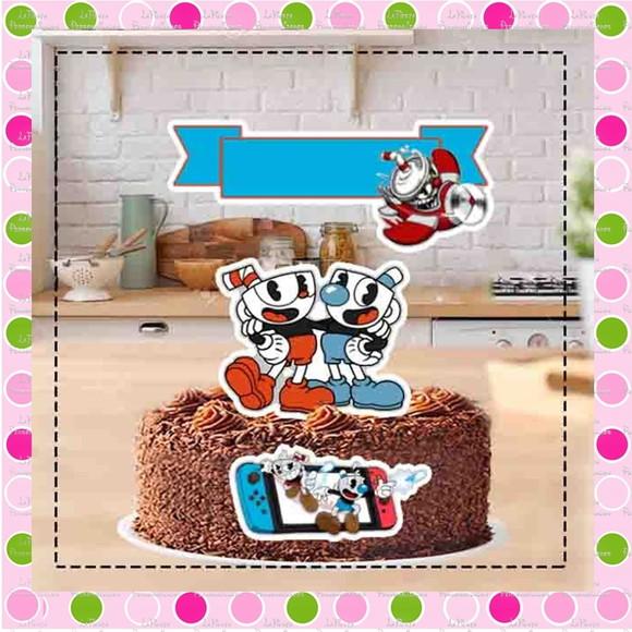 Topo de Bolo Cuphead