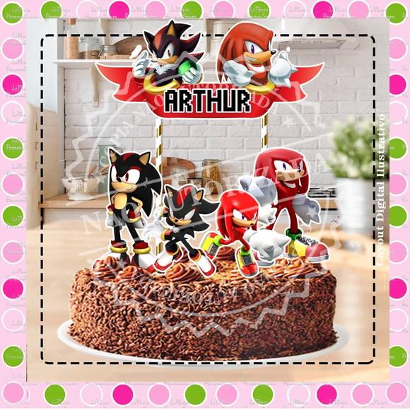 Topo de Bolo Shadow the Hedgehog
