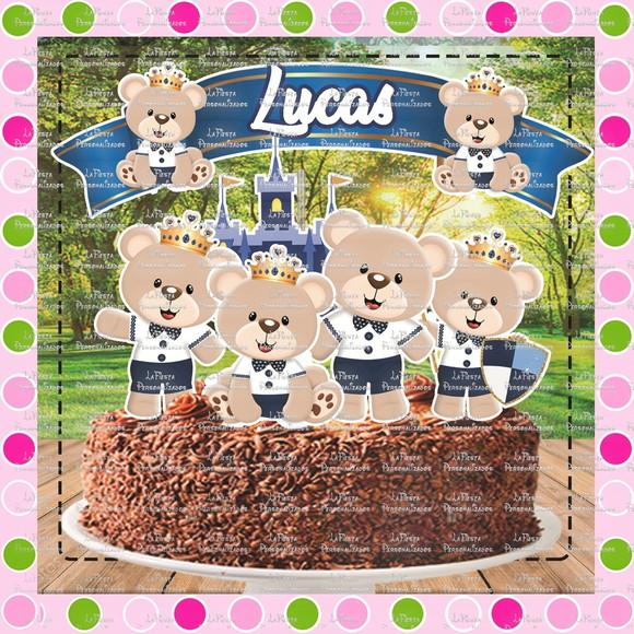 Topo de Bolo Urso Príncipe