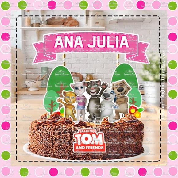 Topo de Bolo Talking Tom and Friends