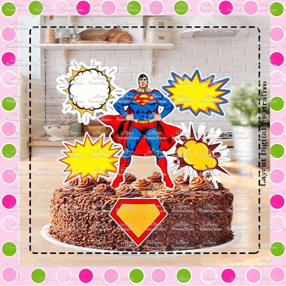 Topo de Bolo Super Men