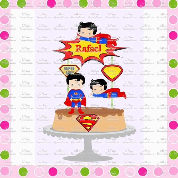 Topo de Bolo Super Men Cute