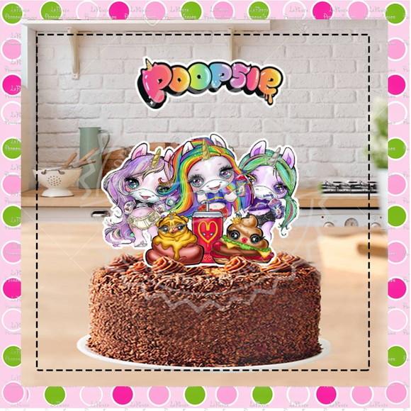 Topo de Bolo Poopsie Slime