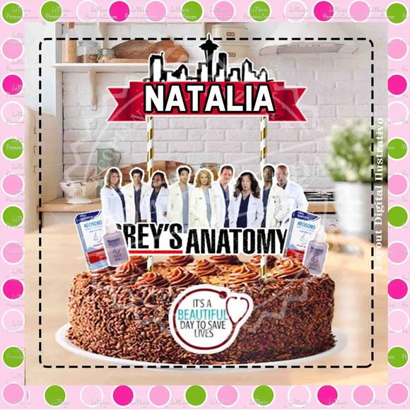 Topo de Bolo Grey's Anatomy