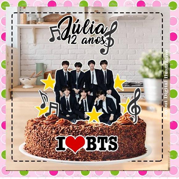 Topo de Bolo Banda Bts