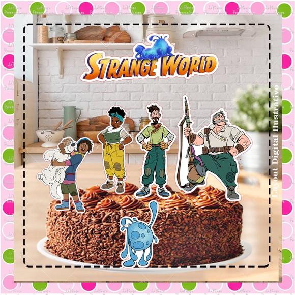 Topo de Bolo Mundo Estranho Disney