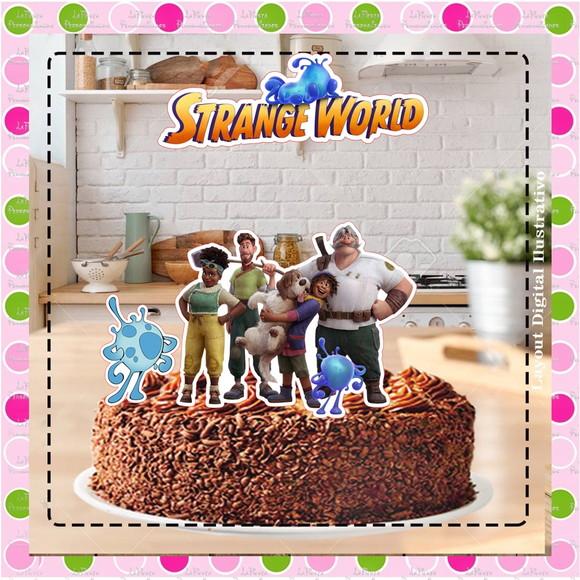 Topo de Bolo Mundo Estranho Disney