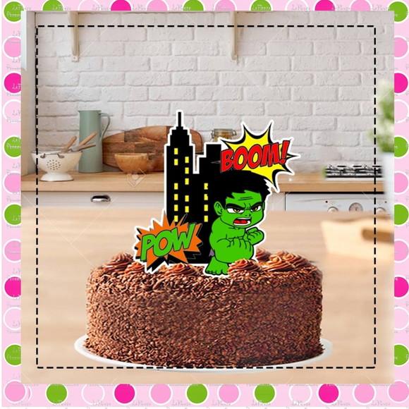 Topo de Bolo Hulk