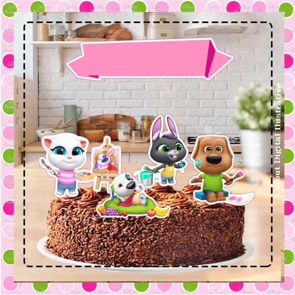 Topo de Bolo Talking Tom & Friends