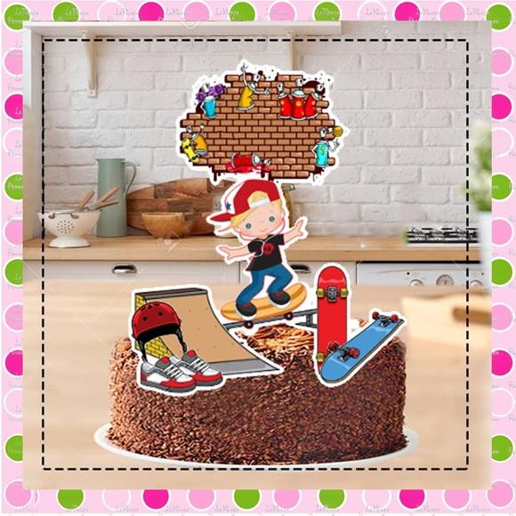 Topo de Bolo Skate