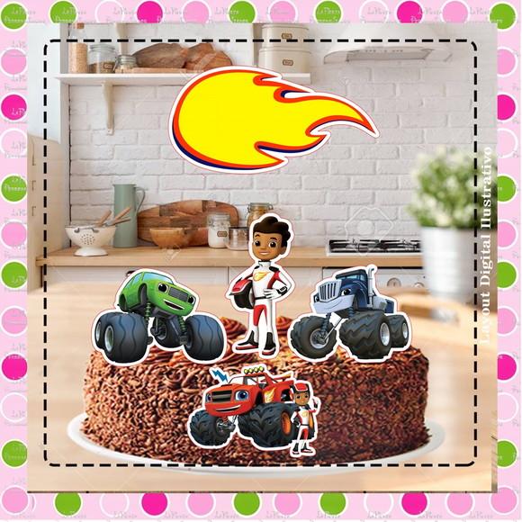 Topo de Bolo Blaze And The Monster Machines
