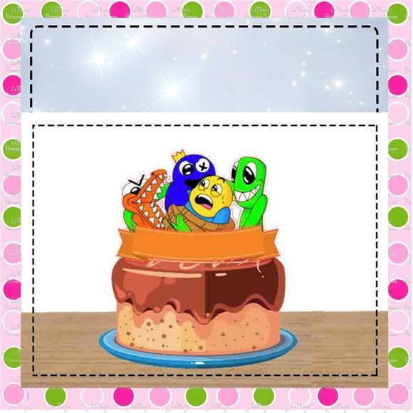 Topo de Bolo Rainbow Friends