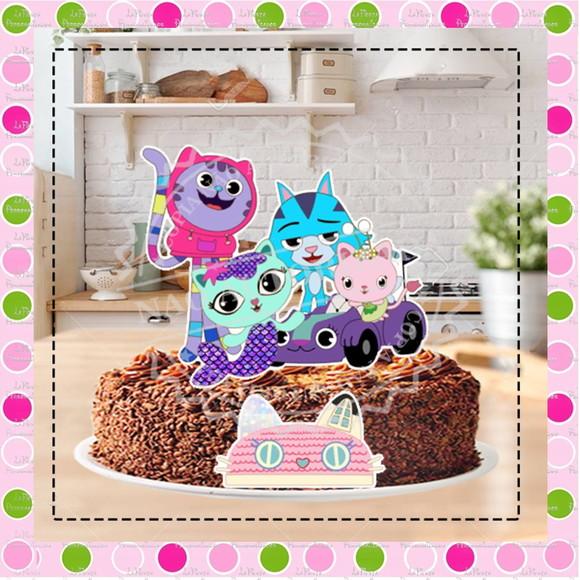 Topo de Bolo Gabby's Dollhouse