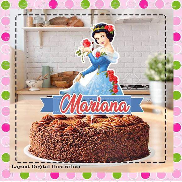 Topo de Bolo Branca de Neve