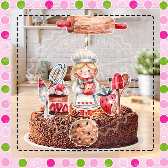 Topo de Bolo Confeiteira