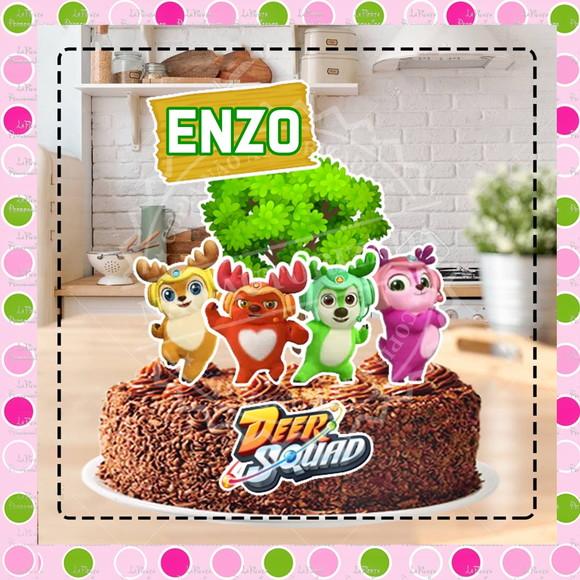 Topo de Bolo Deer Squad