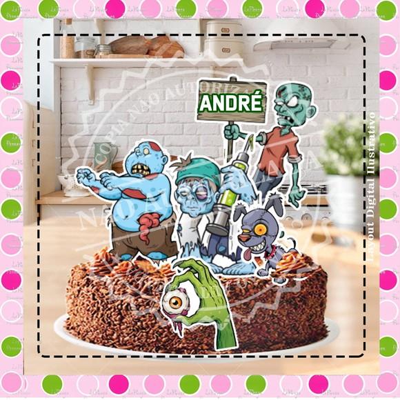 Topo de Bolo Zombie