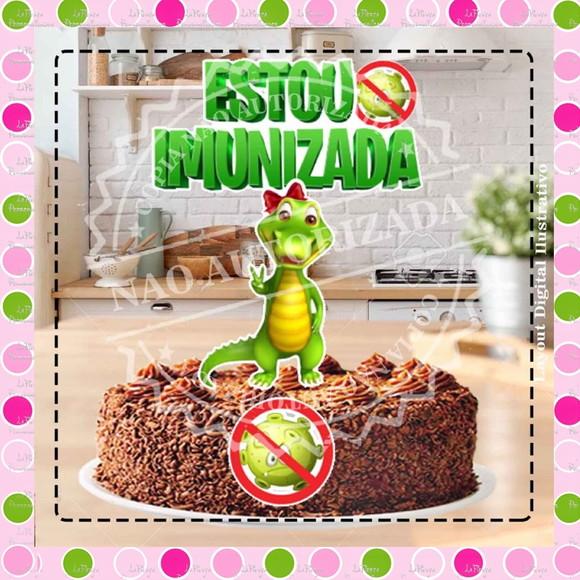 Topo de Bolo Covid Imunizado
