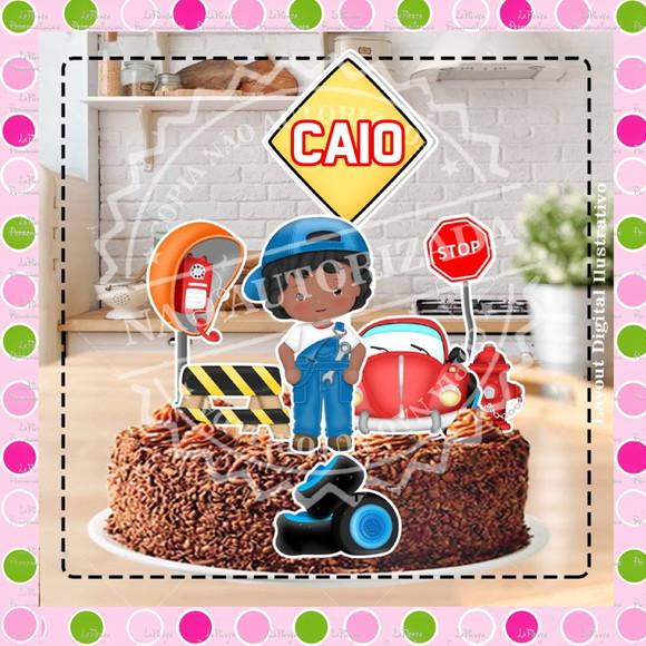 Topo de Bolo Carros Retro