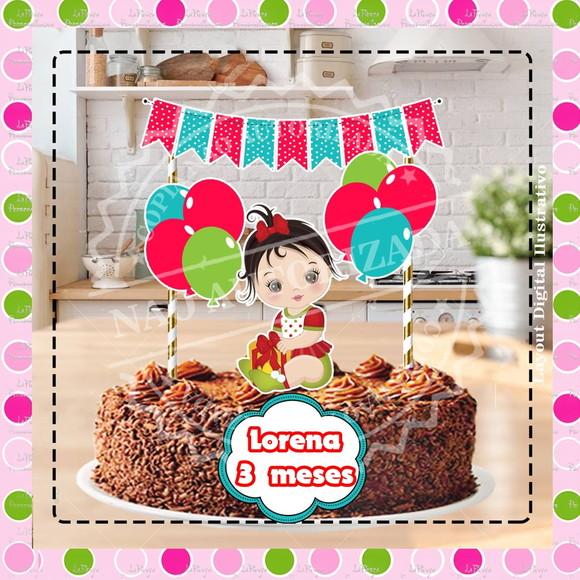 Topo de Bolo Bebê Menina