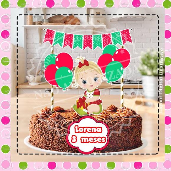 Topo de Bolo Bebê Menina