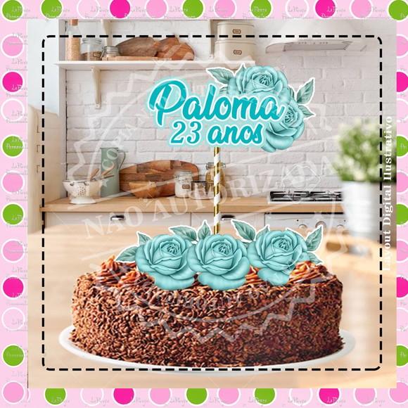 Topo de Bolo Flores