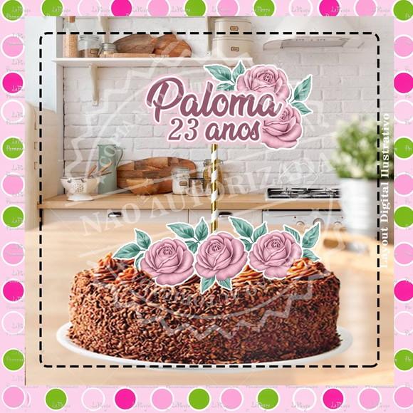 Topo de Bolo Flores