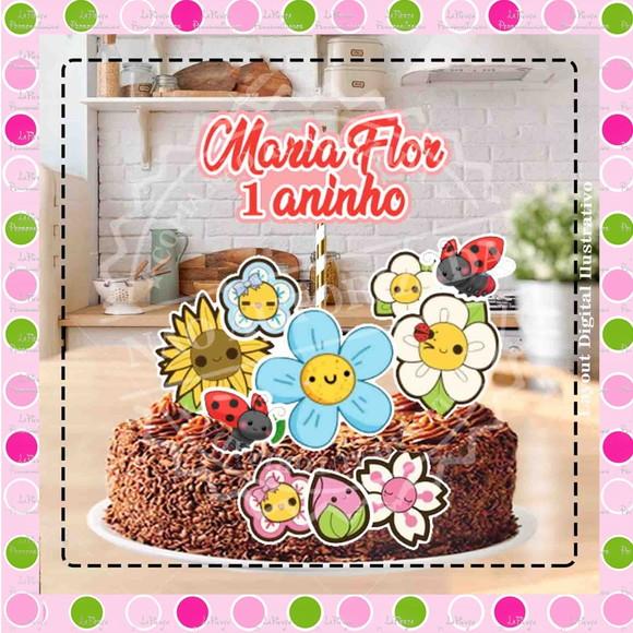 Topo de Bolo Flores