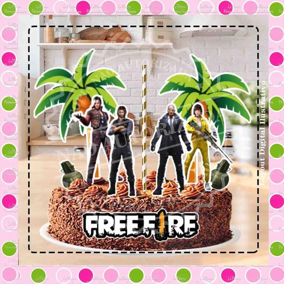 Topo de Bolo Free Fire