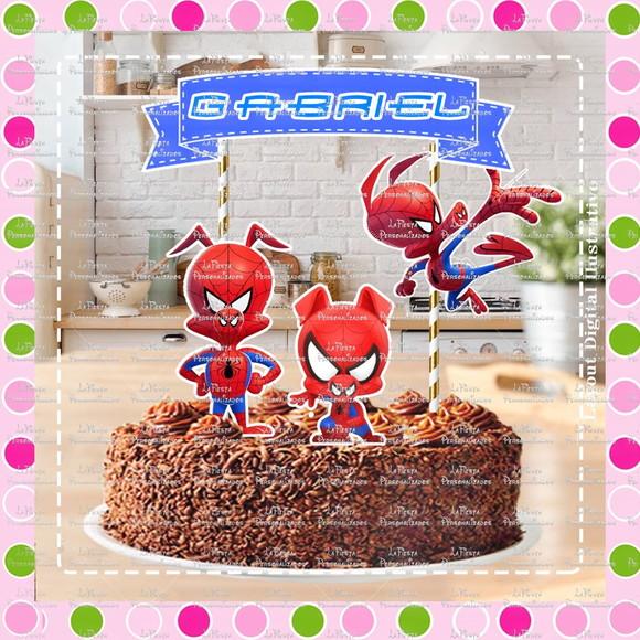 Topo de Bolo Homem Aranha Reverso
