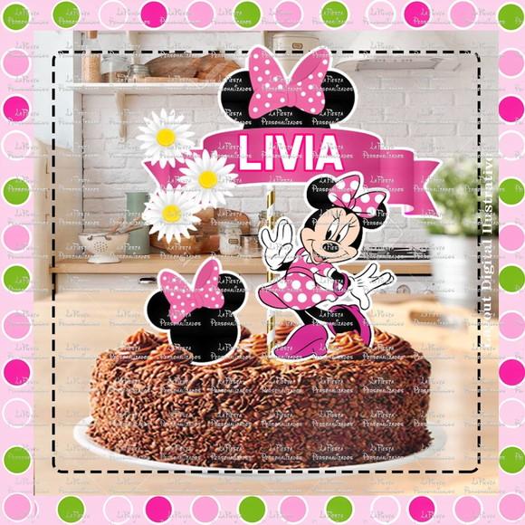 Topo de Bolo Minnie