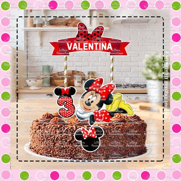 Topo de Bolo Minnie