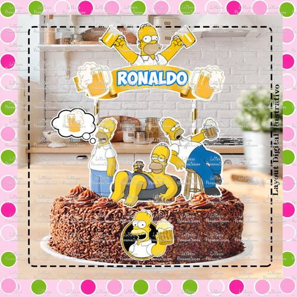 Topo de Bolo Homer