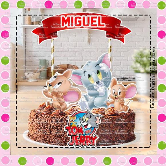 Topo de Bolo Tom e Jerry