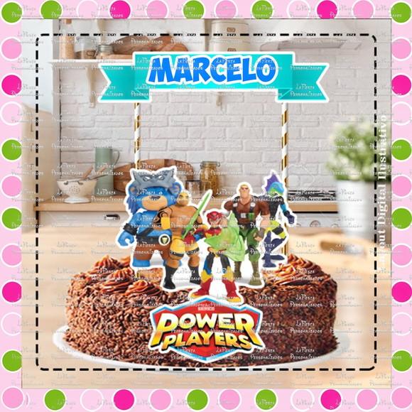 Topo de Bolo Power Players