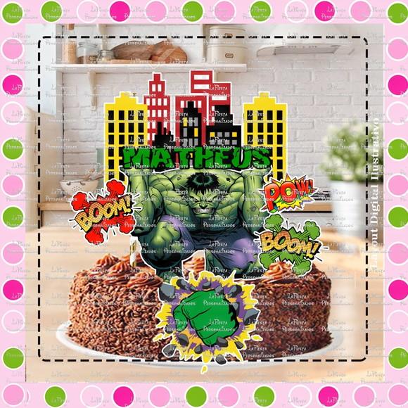 Topo de Bolo Hulk