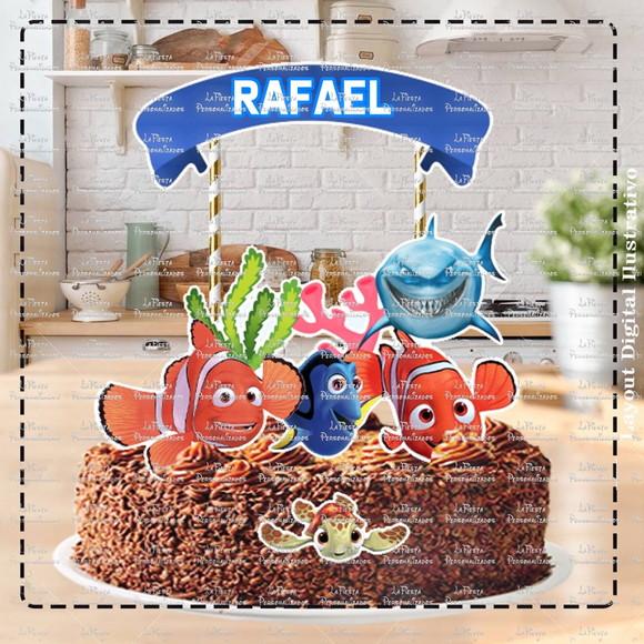 Topo de Bolo Procurando Nemo