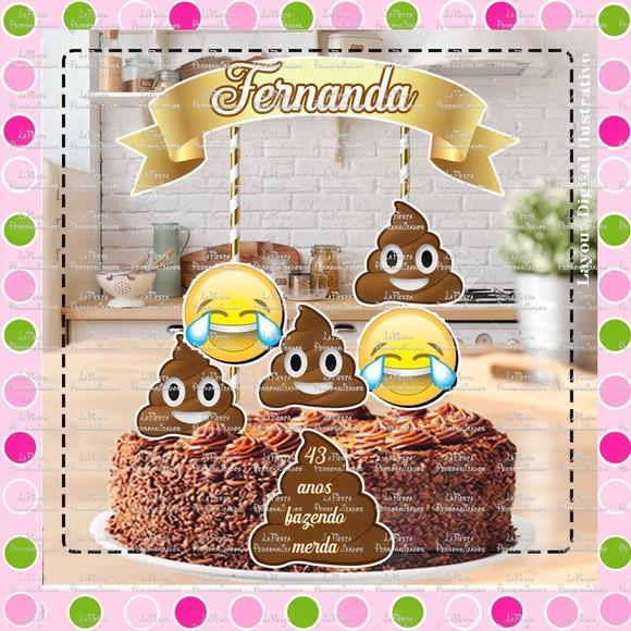 Topo de Bolo Emoji