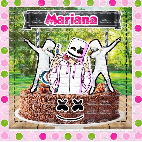 Topo de Bolo Dj Marshmallow