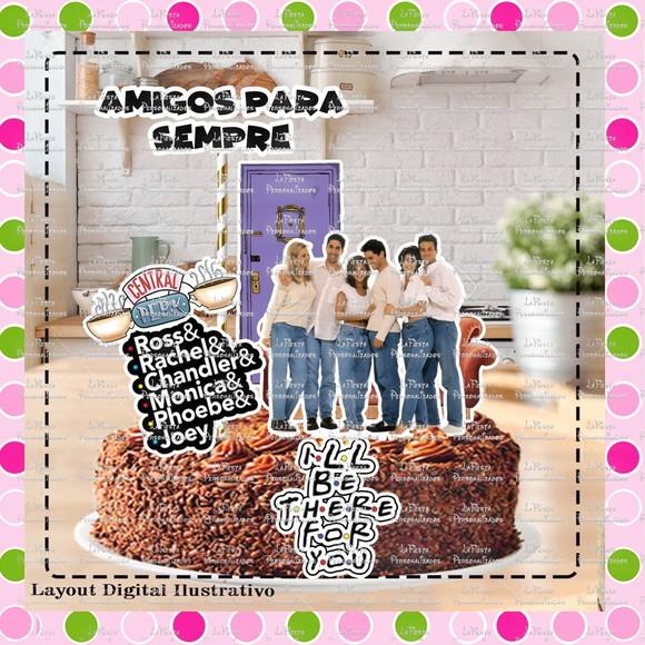 Topo de Bolo Friends