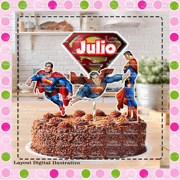 Topo de Bolo Super Men