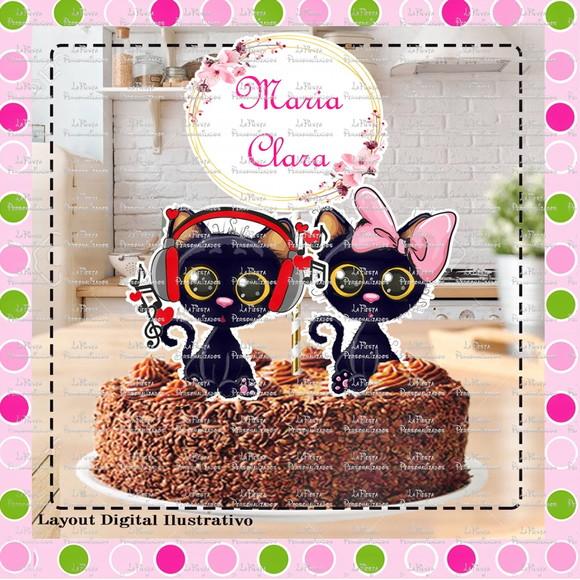 Topo de Bolo Gatos