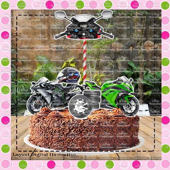 Topo de Bolo Moto