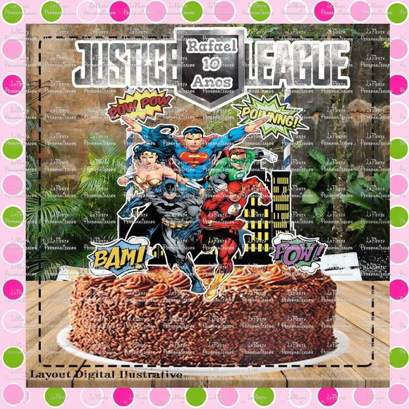 Topo de Bolo Liga da Justiça