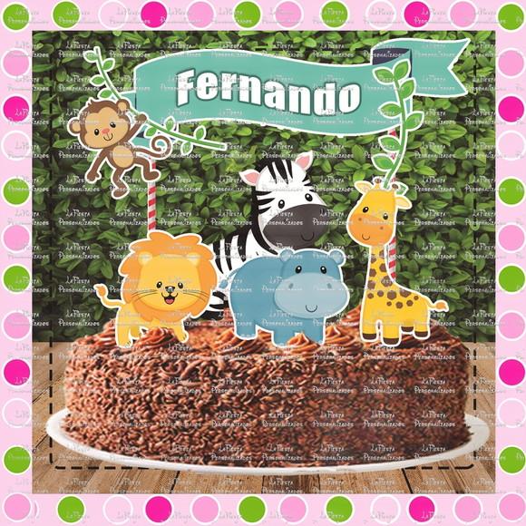 Topo de Bolo Safari